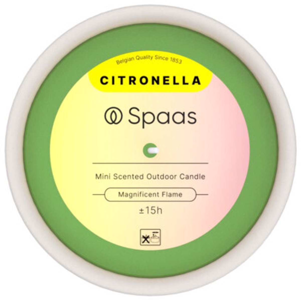 SPAAS Mini Citronella Buitenkaars Brandduur ± 15 u Levendig Groen -