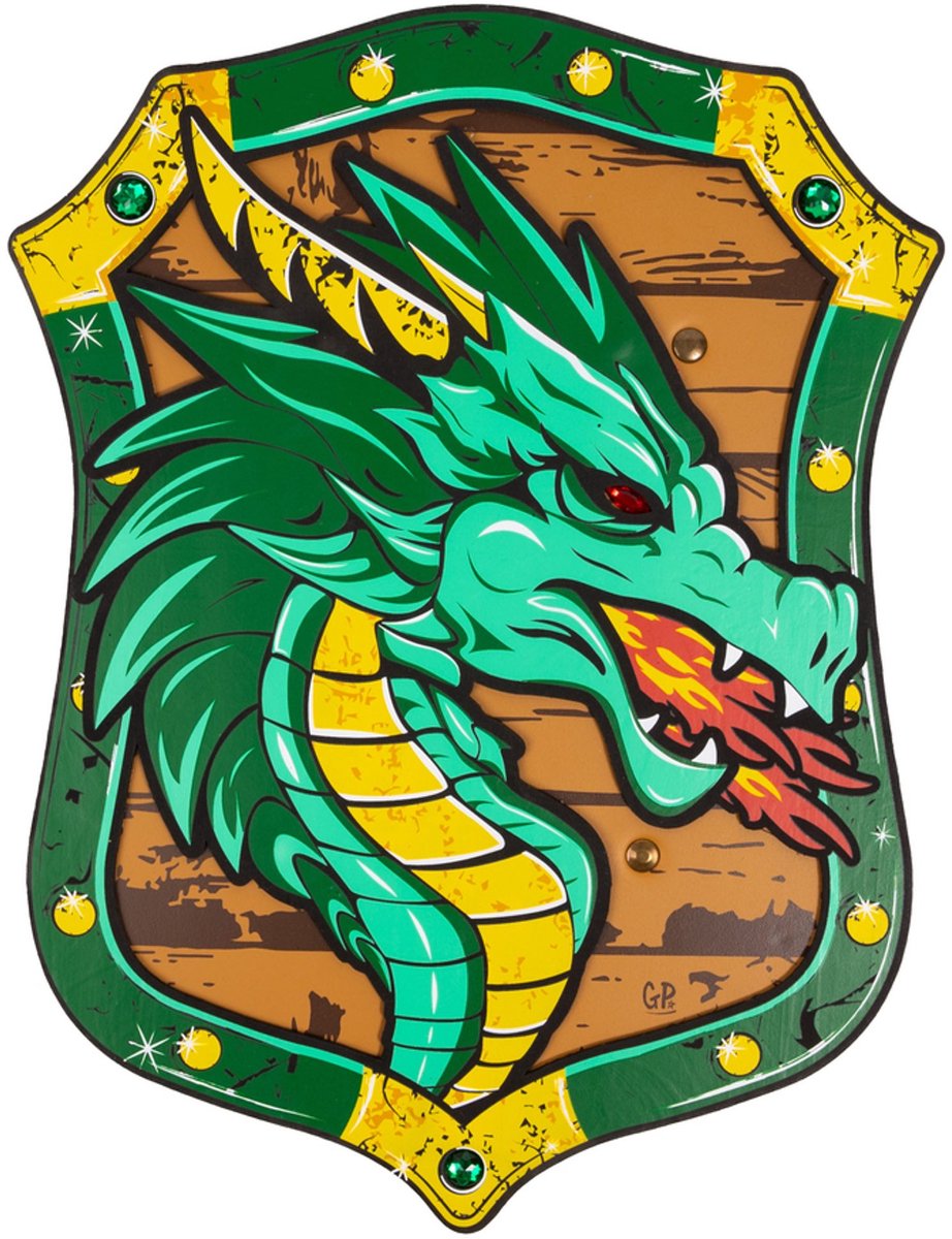 Great Pretenders - Schuimschild met draak voor ridder - Groen