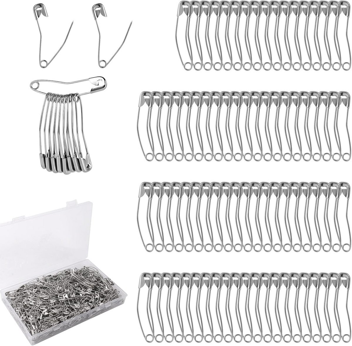 500x Gebogen Veiligheidsspelden 3,8 cm - Sterke Naaispelden voor Quilten, Breien en Knutselen