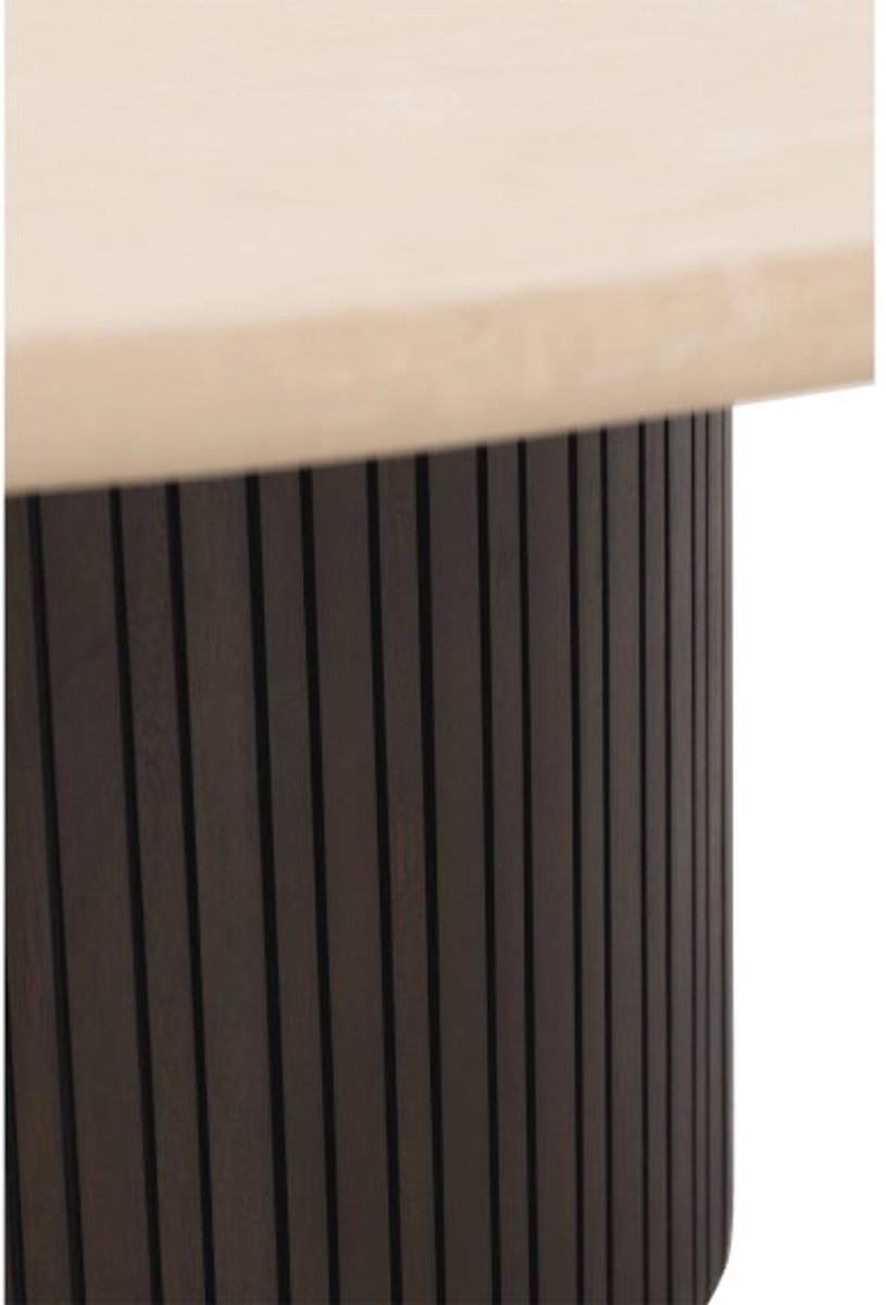 DTP home Salontafel Maroon rond 35x90x90 cm - Mahonie & mortex - Beige