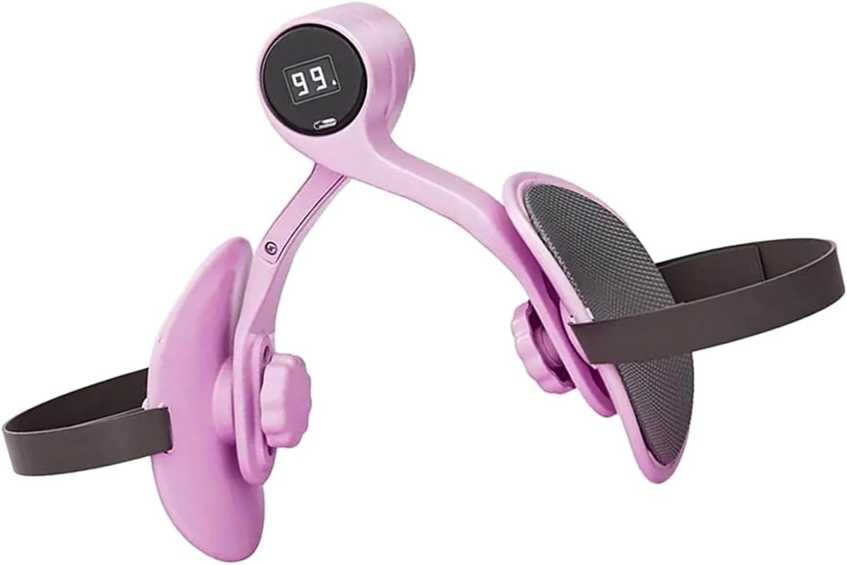 Bekkenbodemspiertrainer, dijbeentrainingsapparaat, klem, armtrainer voor vrouwen, sportapparatuur met teller - paars