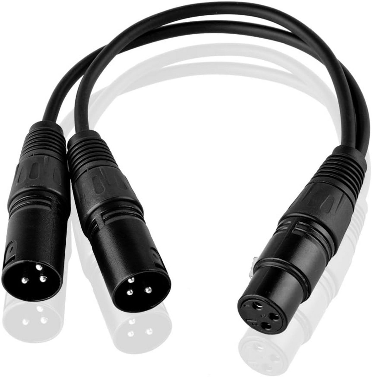 30cm Microfoonkabel Splitter Adapter: XLR Vrouwelijk naar 2x XLR Mannelijk Y-Kabel