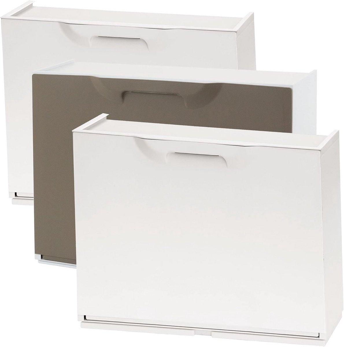 Set van 2 Stuks Handige Schoenenrekken - Wit en Bruin
