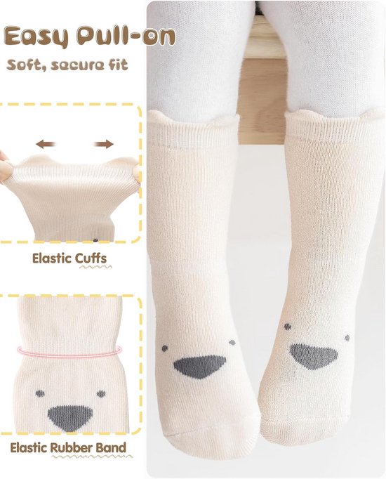 5 Paar Baby Sokken Anti-Slip Winter Dikke Katoen voor Kruipers en Peuters van Merkloos — afbeelding 4