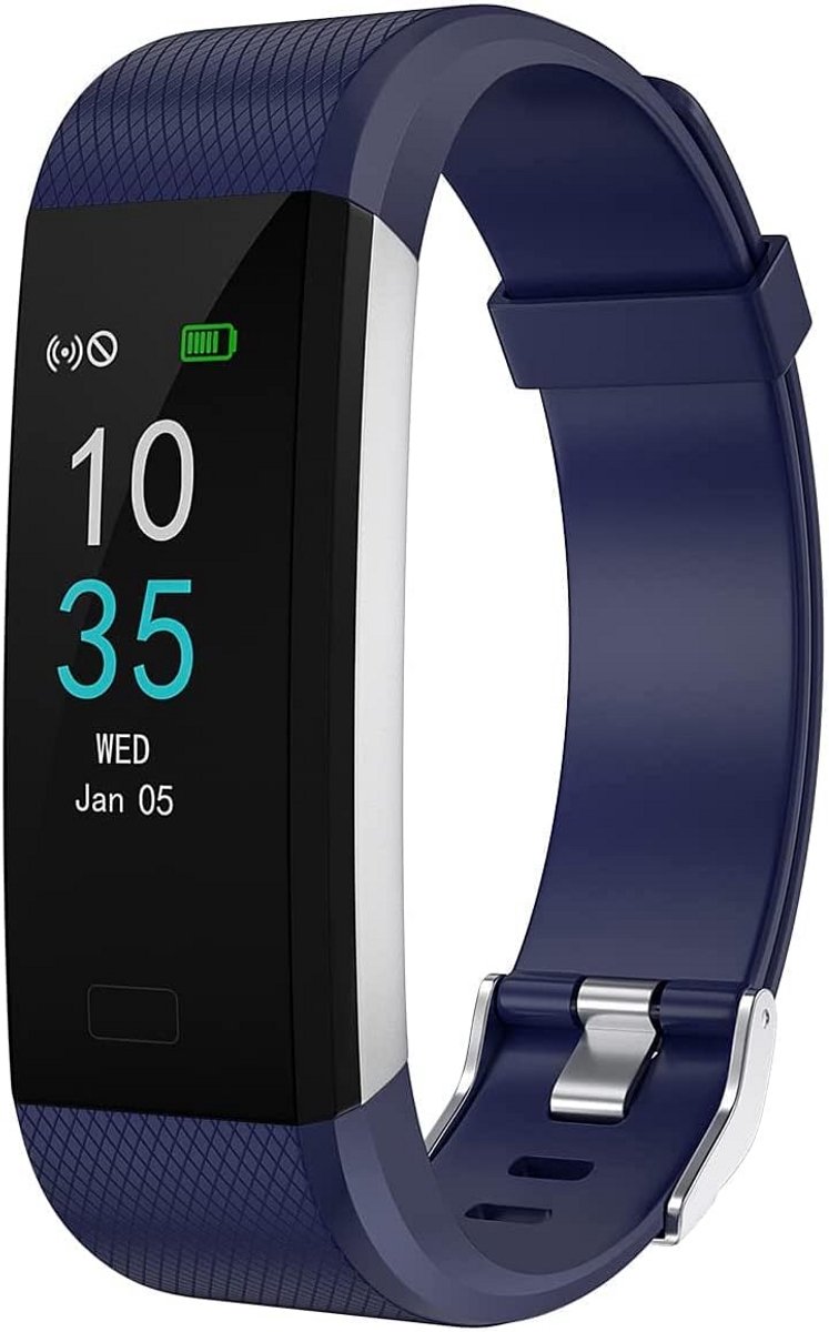 Waterdicht Smartwatch Fitnesstracker met Stappenteller Blauw