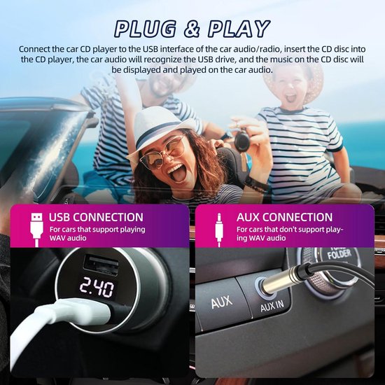 Externe CD/DVD Speler voor Auto, Laptop en TV - Plug & Play met USB — afbeelding 5