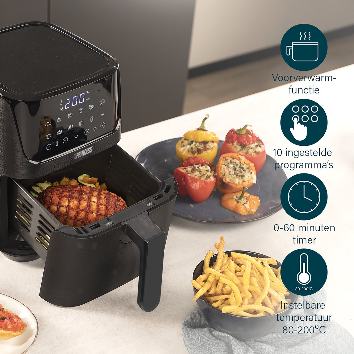 Airfryer Grunkel 4L e 1200W c/ Painel de Controle Digital Multifuncional