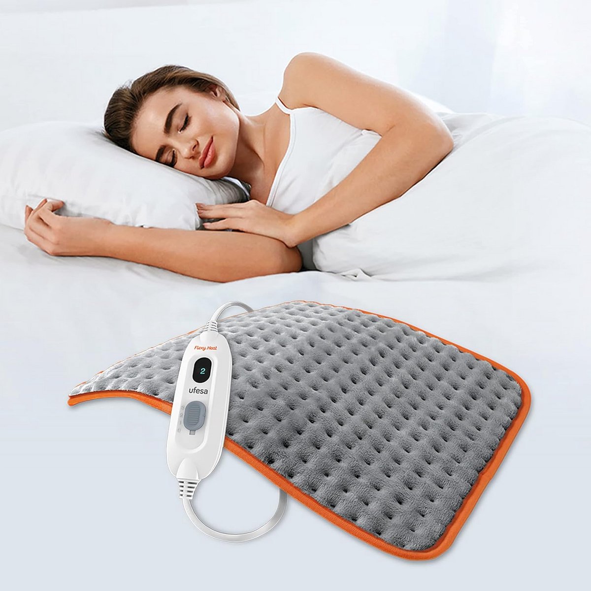Elektrisch Verwarmingskussen 45x35cm - 100W - Zacht, Wasbaar - 3 Warmtestanden & Auto-Uitschakeling
