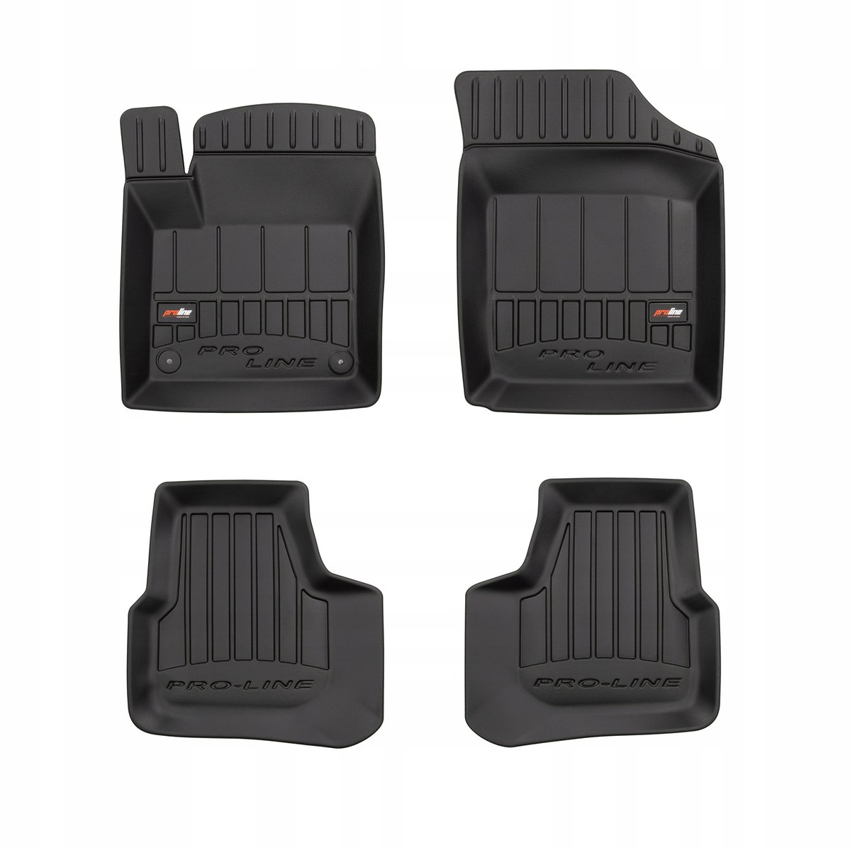 FROGUM PROLINE 3D Set - Rubberen Automatten + Kofferbakmat - Geschikt voor VW UP Hatchback (vanaf 2011) - Lage laadvloer - Zwart