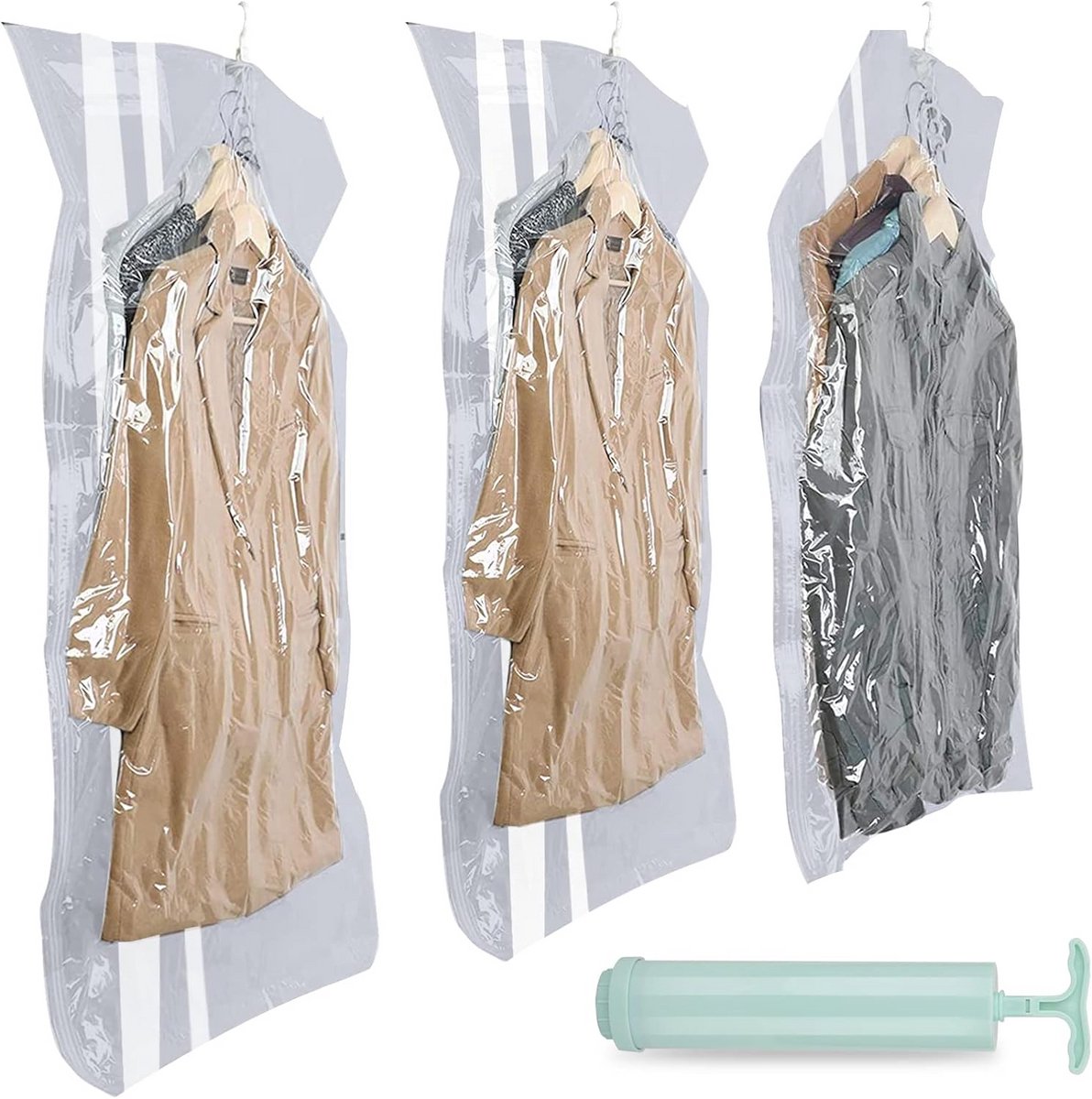 Vacuüm Opbergzakken Set van 3 voor Kleding en Dekbedden - Ruimtebesparend