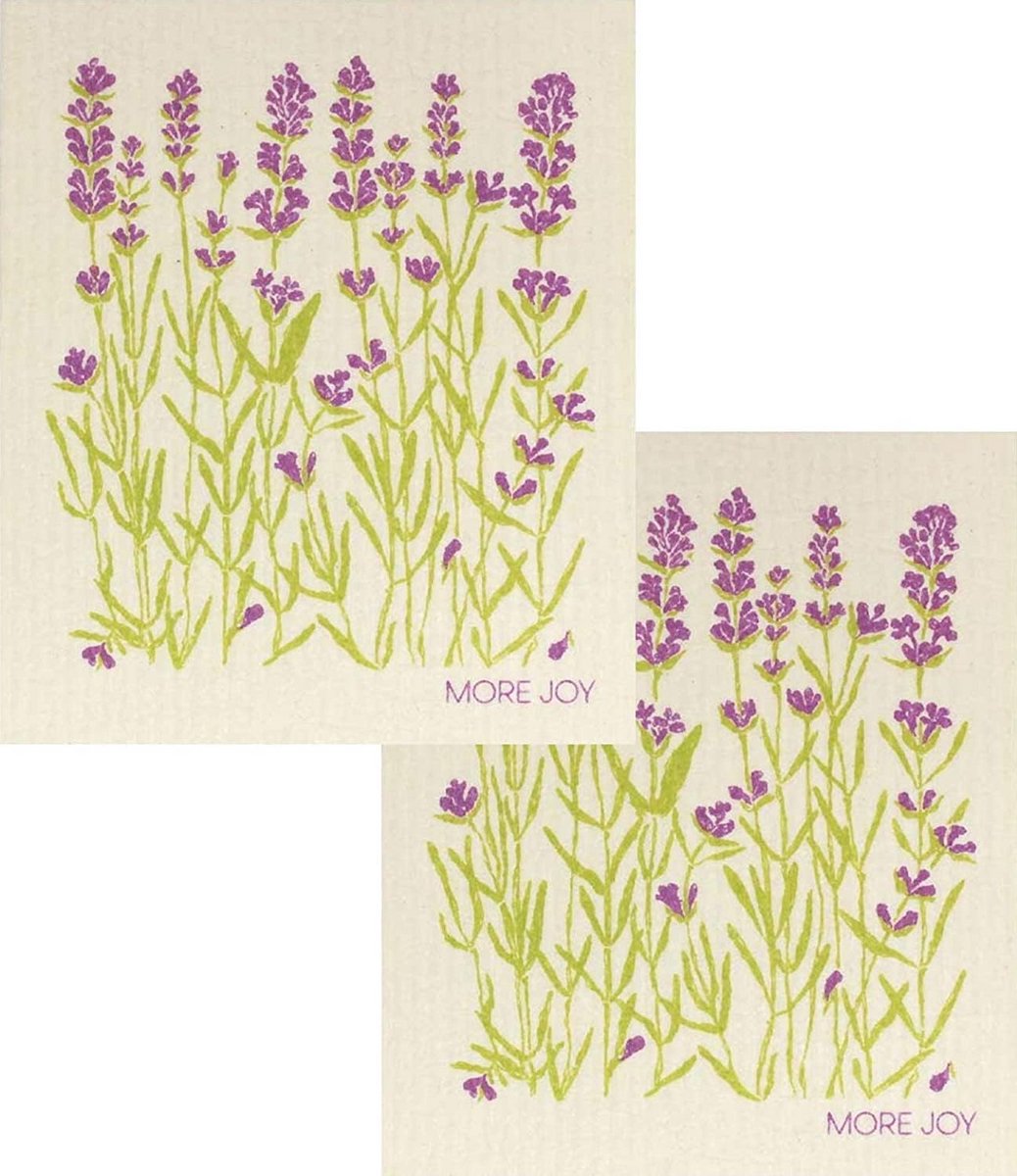 Set van 2 Eco-Vriendelijke Vaatdoeken Zweeds Model Tuinthema - Hoge Absorptie