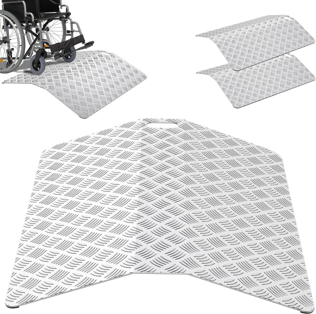 Aluminium Drempelhelling Rolstoelgang 60 cm Antislip Draagbaar