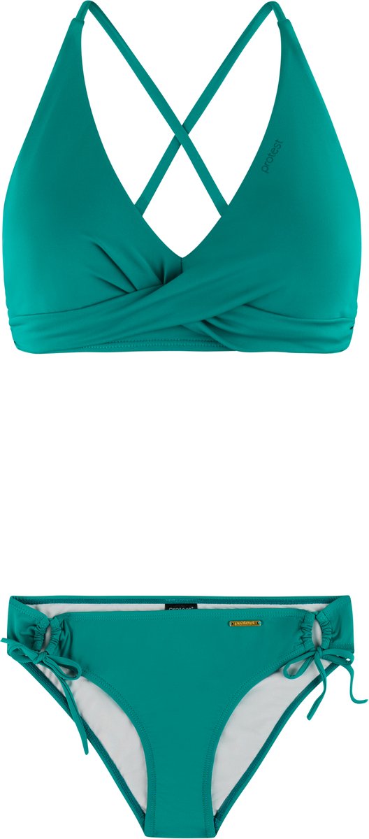 Protest PRTCelia Bikini set Dames B&C-cup Uitneembare vulling Gespsluiting Medium dekking Groen