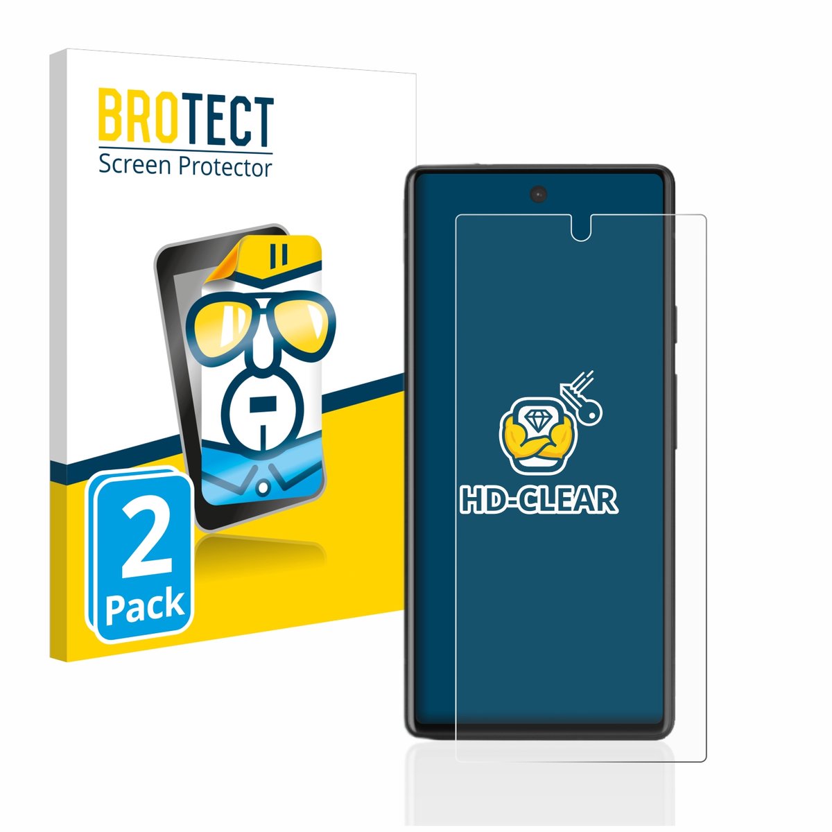 BROTECT - Screenprotector voor Google Pixel 6a - Folie Beschermfolie transparant 2 Stuks
