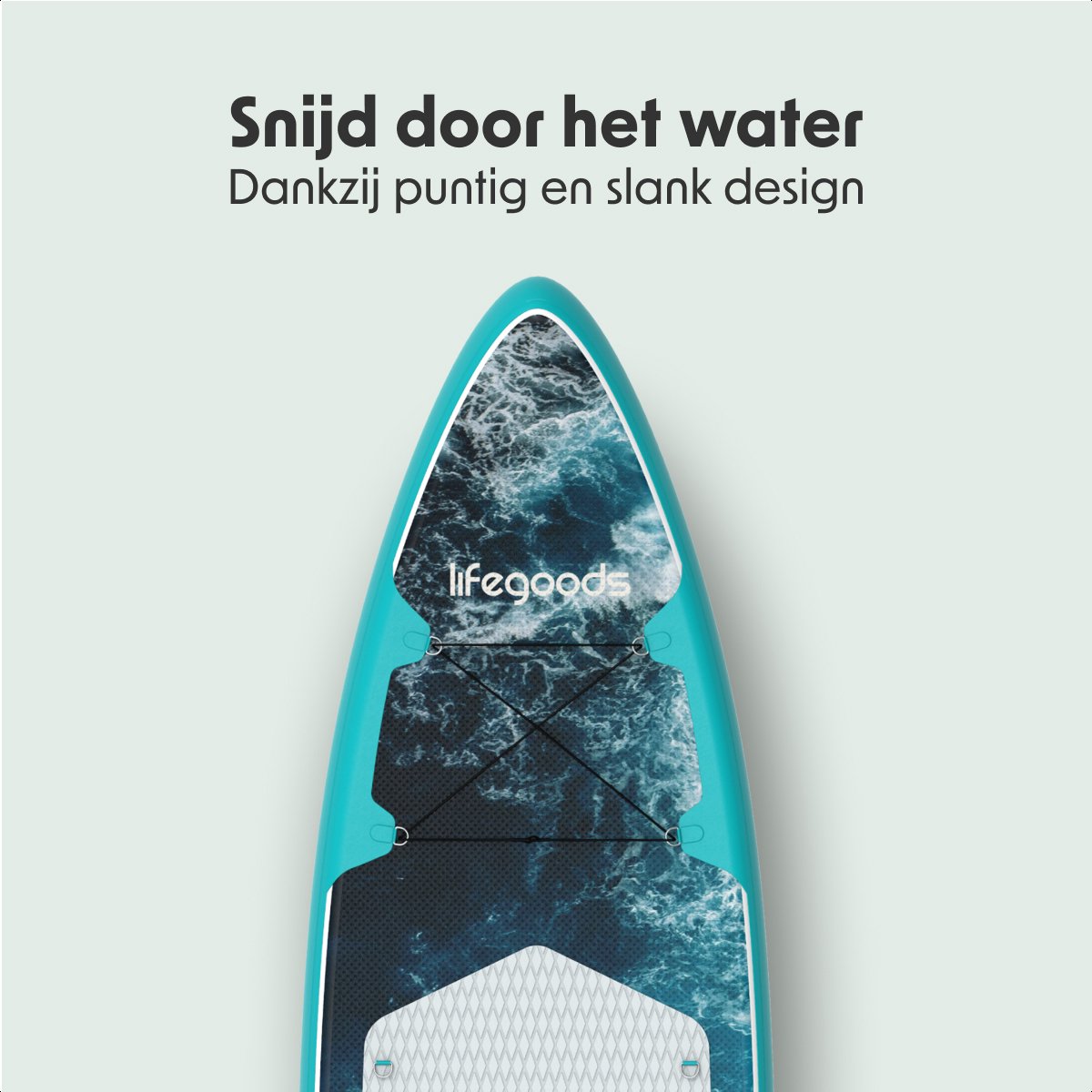 LifeGoods SUP Board Touring - 180 KG Draagkracht - 365 x 76 cm - Opblaasbaar - Compleet Sup pakket - Donkerblauw – foto 5