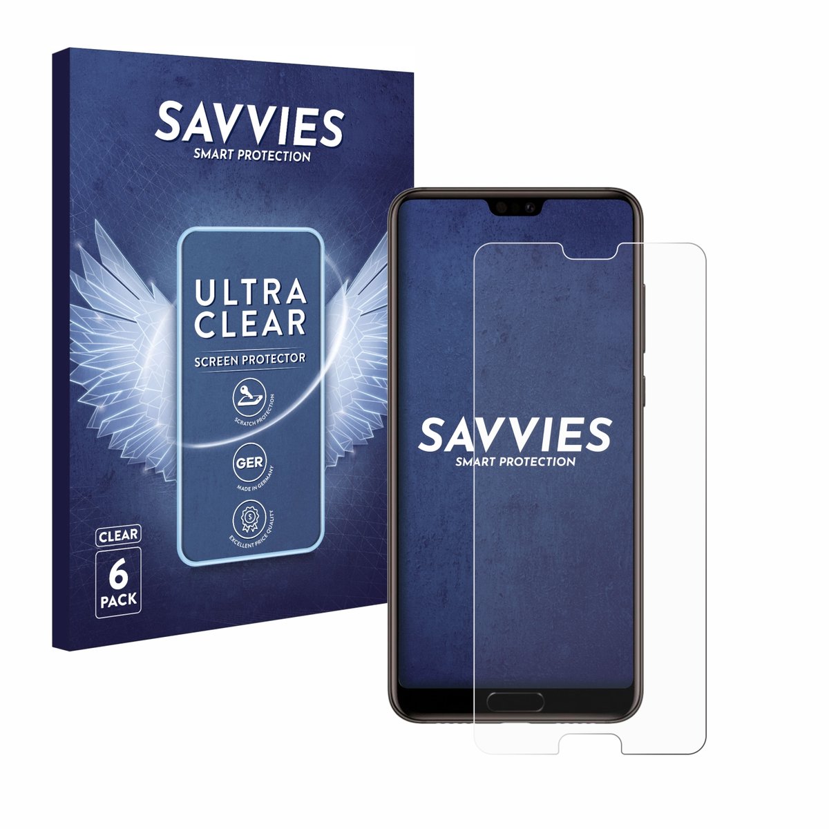 Savvies - Screenprotector voor Huawei P20 - Folie Beschermfolie transparant 6 Stuks