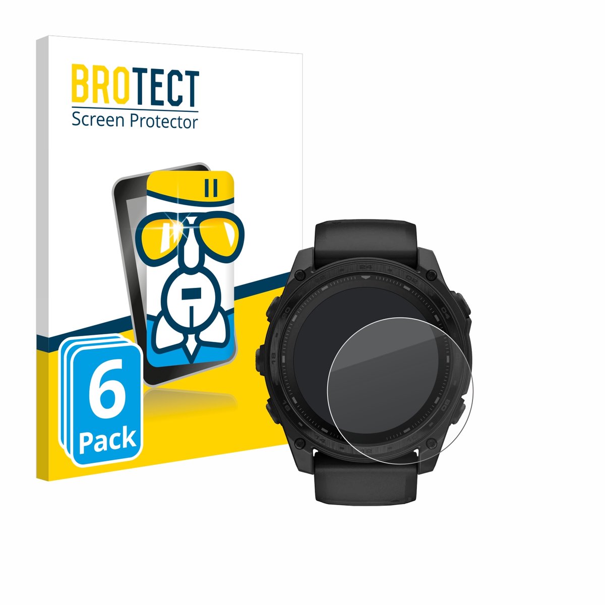 Screenprotector 6 Stuks voor Garmin Tactix 8 Solar (51 mm) Beschermglas transparant