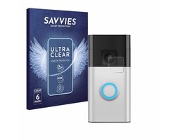 Savvies - Screenprotector voor Ring Battery Video Doorbell - Folie Beschermfolie transparant 6 Stuks
