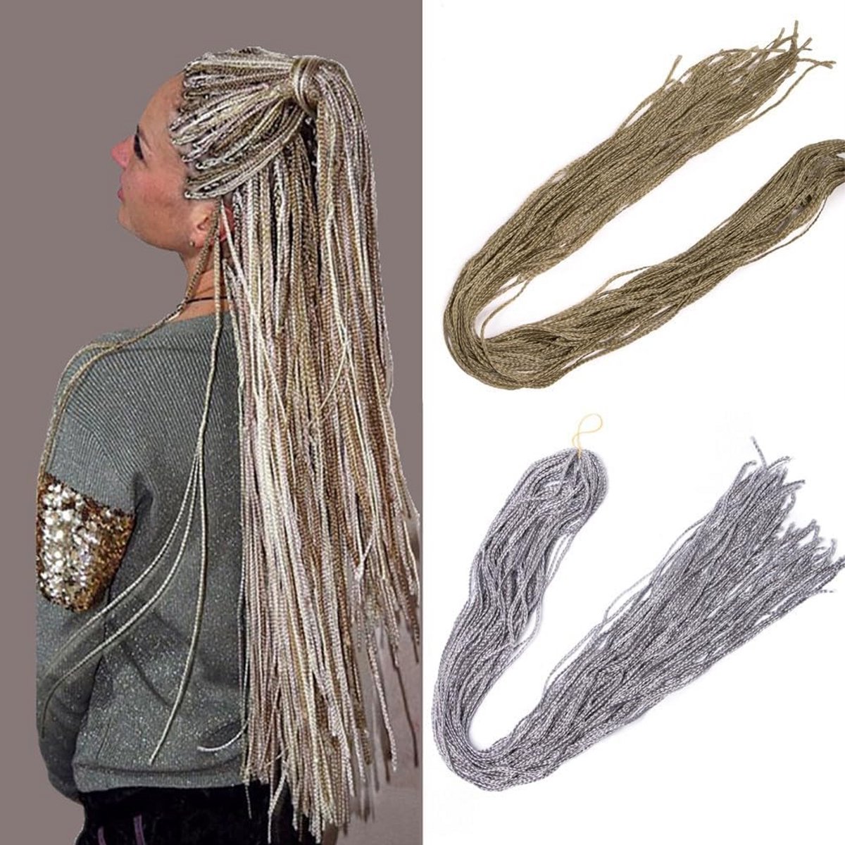 3 Pakken Micro Vlechten Haarverlenging 76 cm Synthetisch Haar voor Dunne Box Braids