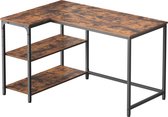 VASAGLE LWD135KD01 - Bureau en L - étagères réglables - espace de rangement intégré