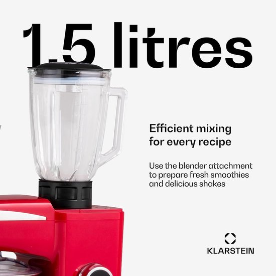 Keukenmachine 3-in-1 - Mixer Deegmaker - Bakken en Koken - Krachtige 2000 Watt Motor - 10L Kom - Rood — afbeelding 2