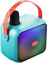 Mini Karaokemachine Voor Kinderen – Draagbare Bluetooth Speaker – Met 2 Draadloze Microfoons – MP3 – Roze – Voor 4-12 Jaar