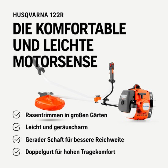 Husqvarna 122R Benzine Trimmer - 21,7cc 2-Takt Motor, 43cm Snijbreedte, Tap'n Go, Smart Start® met Draagriem van Husqvarna — afbeelding 4