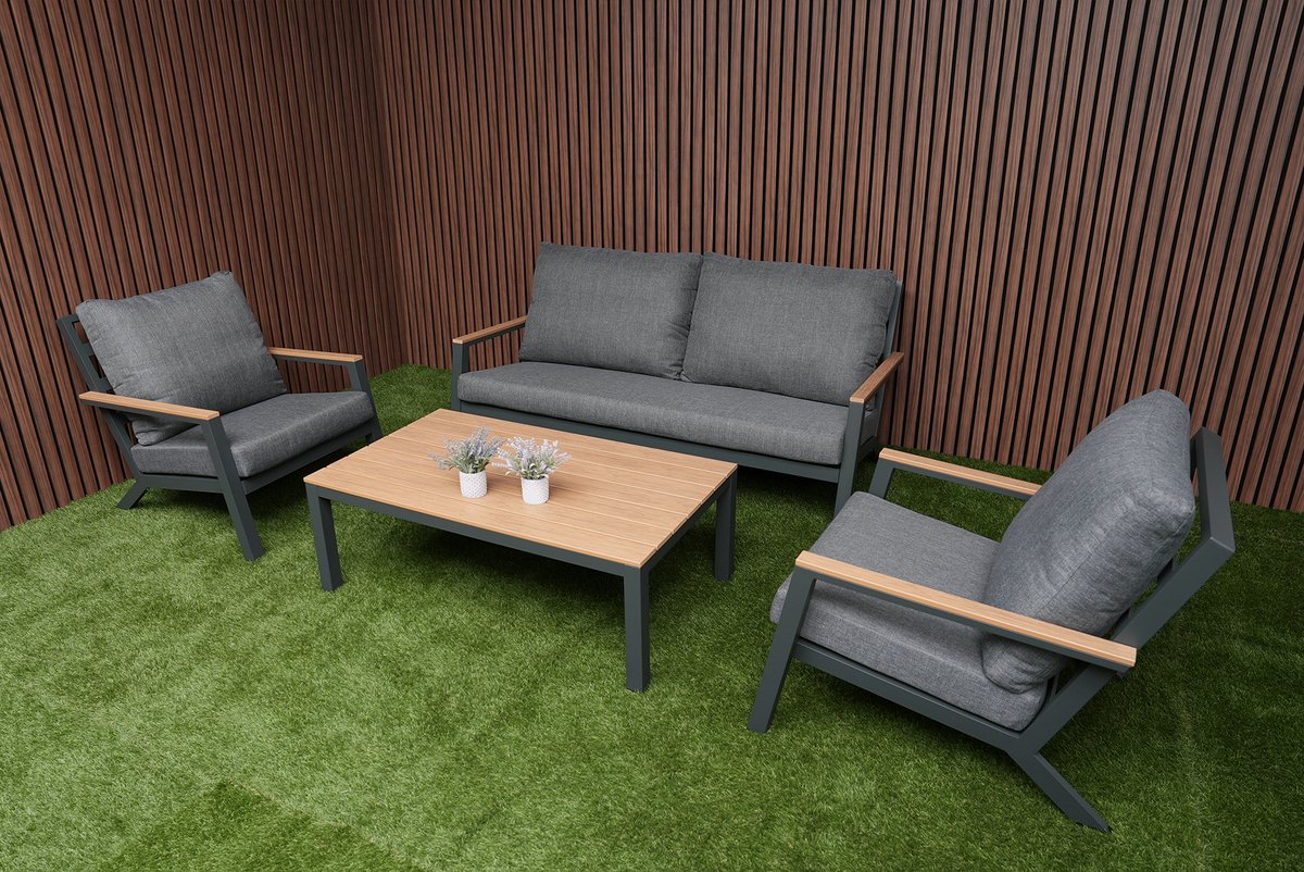 Lesli Living Salon lounge Donnan - aluminium - gris