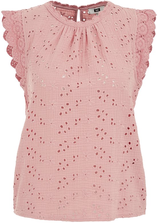 WE Fashion Dames singlet van broderie anglaise