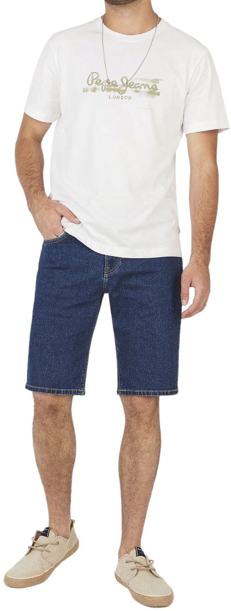 Pepe Jeans Heren Short Broeken regular/straight Fit Blauw W 40 Volwassenen