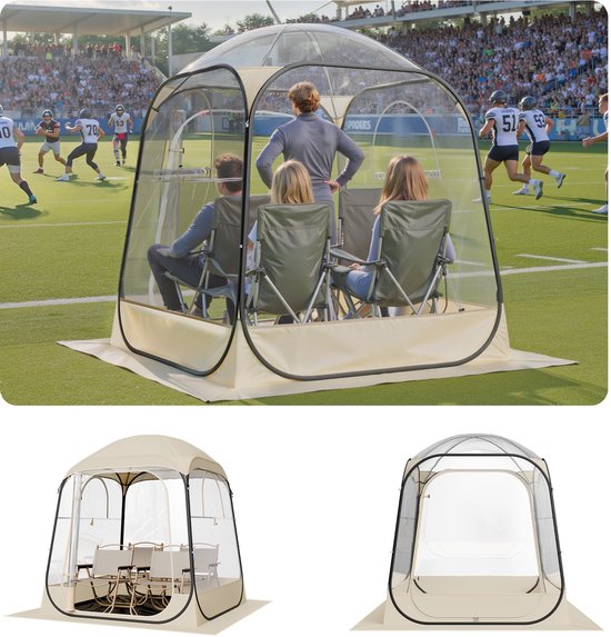 VEVOR Transparante Pop-up Tent Sporttent voor 2-4 Personen 160x160x182cm van Merkloos — afbeelding 5