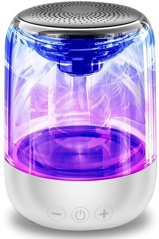 Bluetooth speaker draagbaar met LED verlichting, 360° stereo geluid, Bluetooth 5.0, TWS, 8 uur batterij