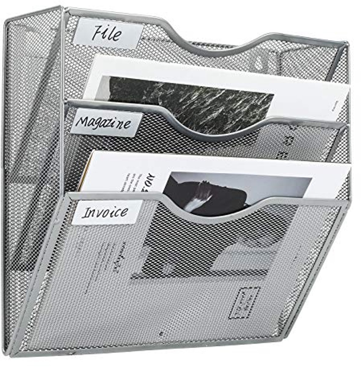 Hangende Muur Document Organizer - 3-Tier Zilver