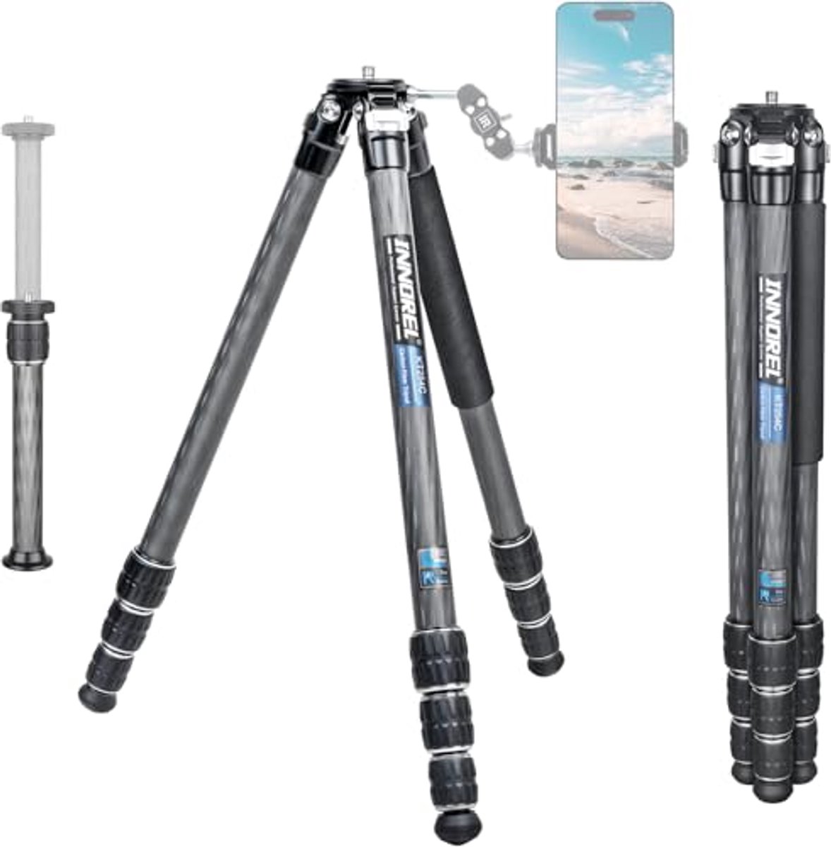 Professioneel Draagbaar Reisstatief voor DSLR Camera - Max Belasting 33 lbs/15 kg, Compact en Lichtgewicht