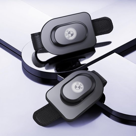 Wantli 2-pack brillenhouder voor autozonneklep, leren zonnebrilhouder voor de auto