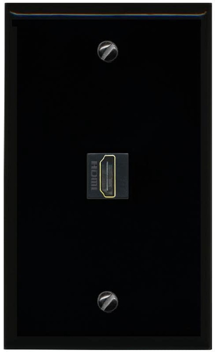HDMI Wandplaat 1 Poort - Plat Zwart