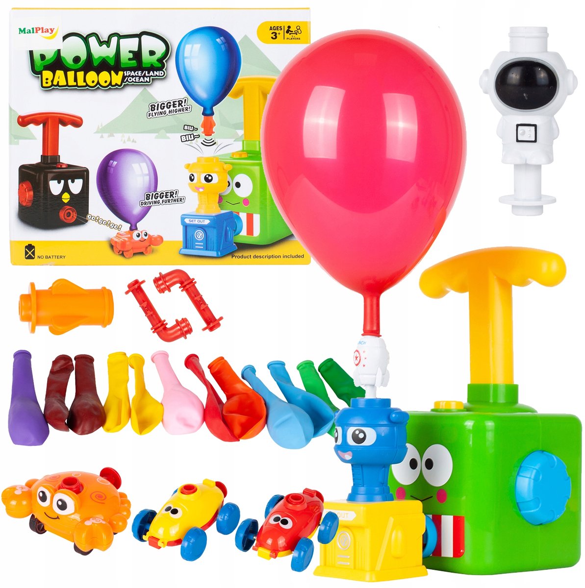 Aerodynamische ballonauto Lanceerder - Pomp & Speel