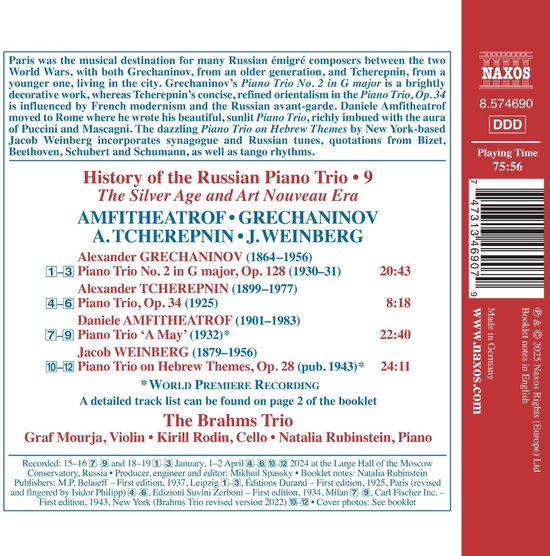The Brahms Trio - History Of The Russian Piano Trio, Vol. 9 (CD), The ...