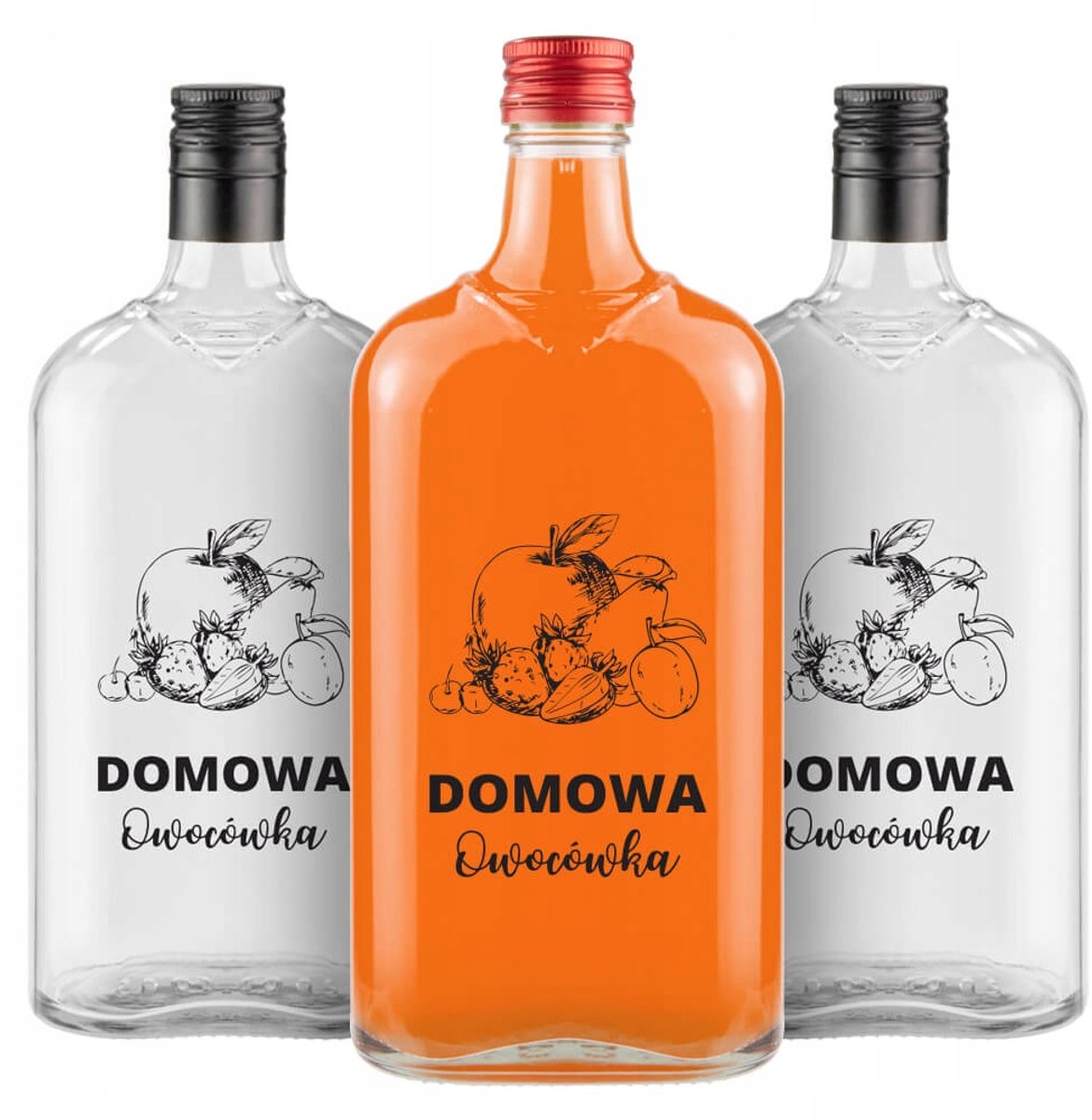 10x Klassieke Flessen 500ml met Opdruk 'Fruitwijn'