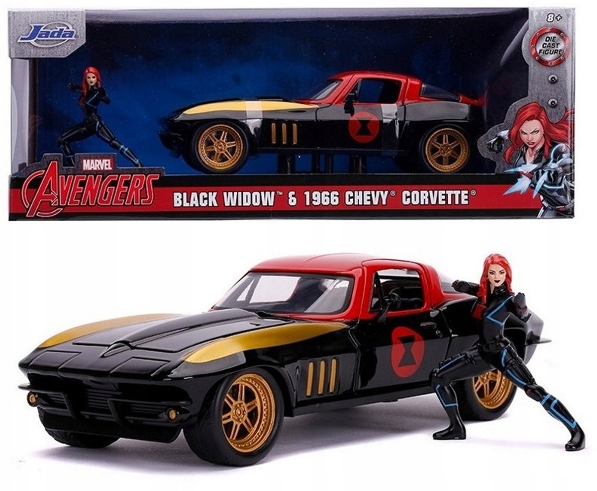 Serie Black Widow Corvette 1966 Chevy Schaal 1:24 verzamelmodel