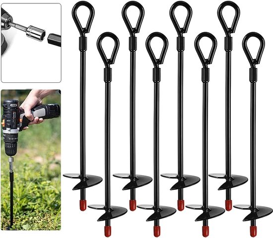 Grondankers - Grondankerkit voor trampolines, swings, tuinberging, UVM-speeltocht om te draaien