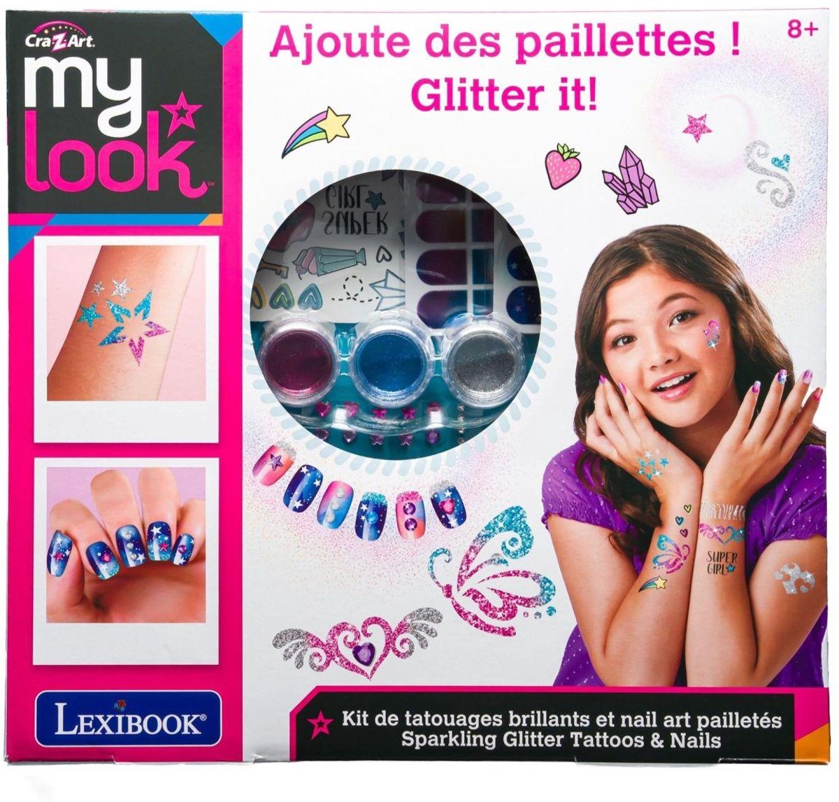 Glinsterende Glitter Tatoeages & Nagels