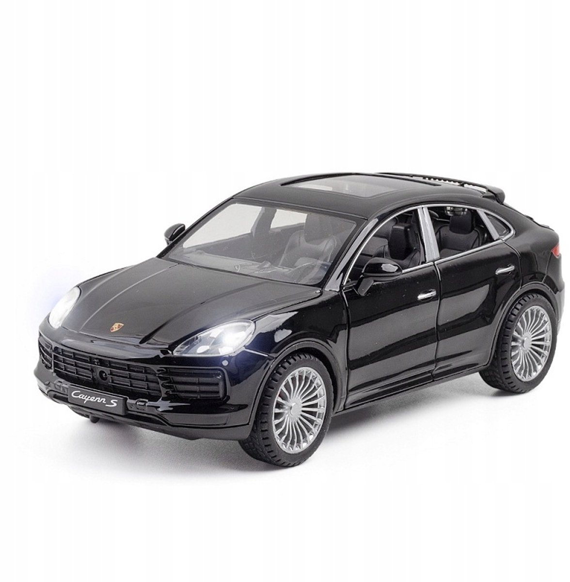 Porsche Cayenne S Modelauto 1:24 Metaal Zwart met Geluid & Licht