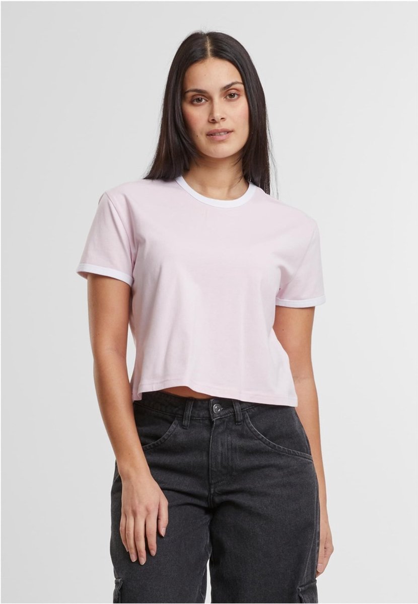 Urban Classics Contrast Retro Crop top L Roze