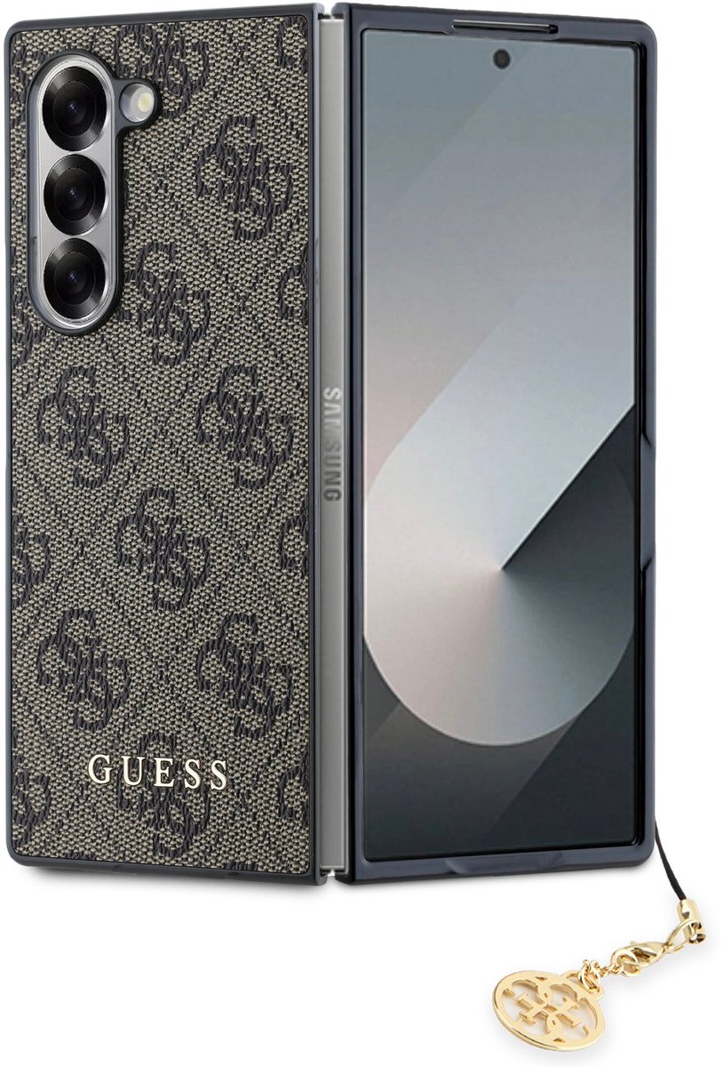 Guess Charm geschikt voor Samsung Galaxy Z Fold 6 hoesje - Bruin