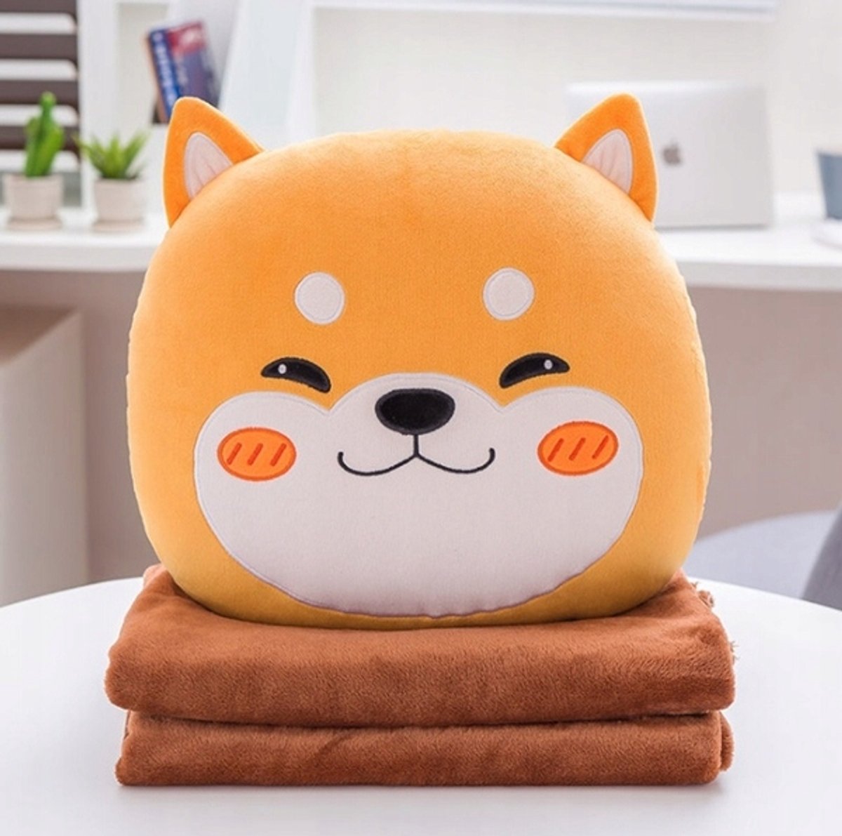 Pluche Vos Knuffel met Dekentje - 4-in-1 Warmte en Decoratie