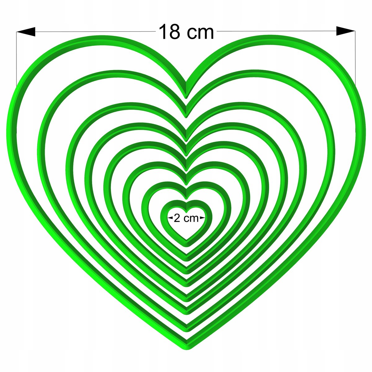 8x Koekjesvormpjes Valentijn Hartjes XXL Set 2-18cm