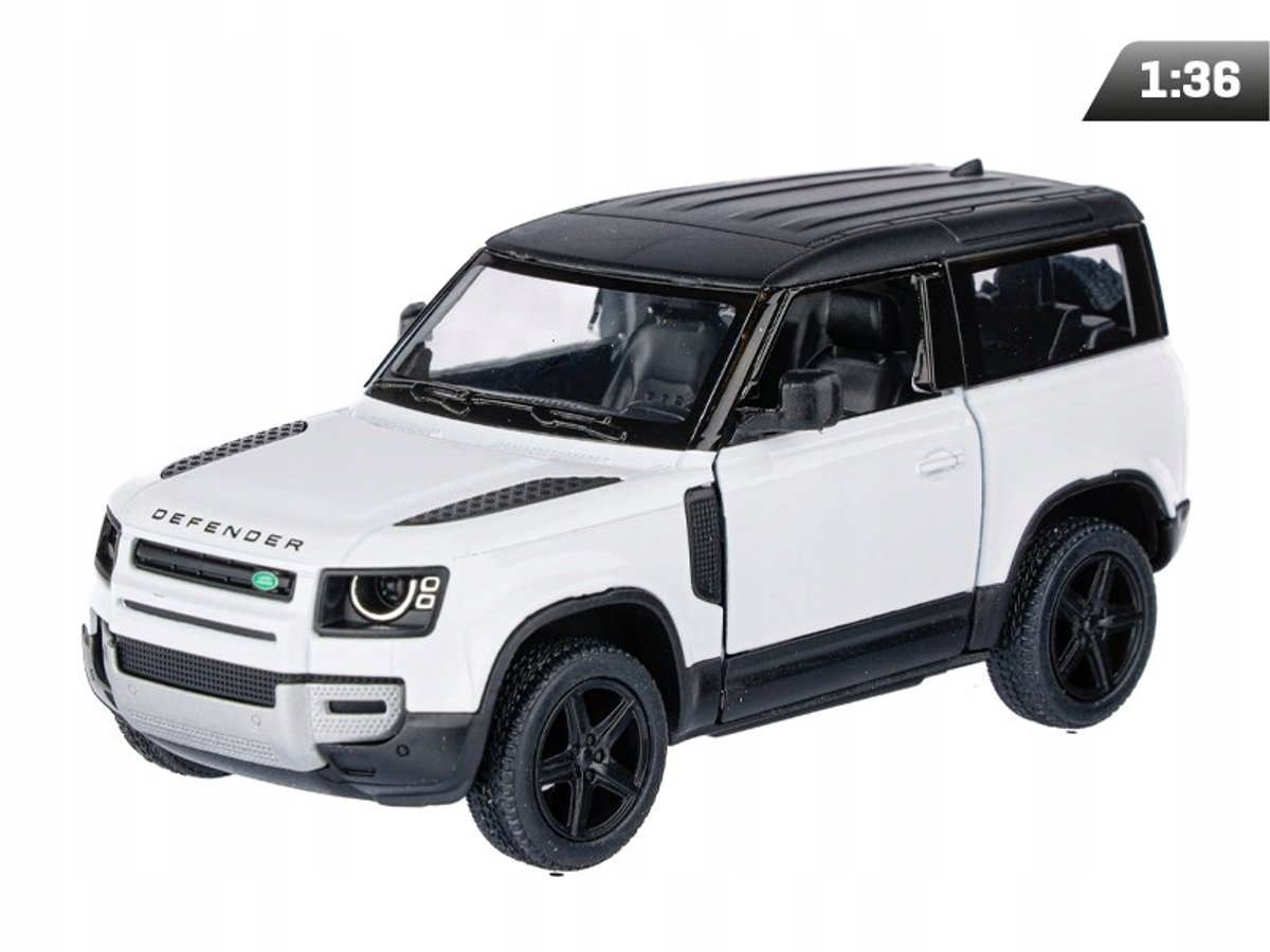 Kinsmart Land Rover Defender modelauto 1:36 Wit