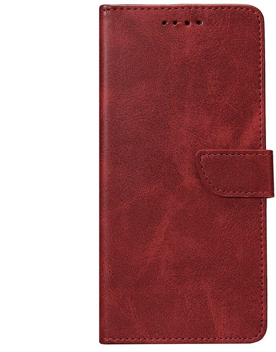 Rixus Bookcase For Samsung Galaxy S23 Ultra Dark Red