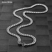 Aramat Jewels | Colliers | Chaîne Gourmet en acier robuste | 40 cm / 6 mm |40cm | | Acier | Adultes | Présent